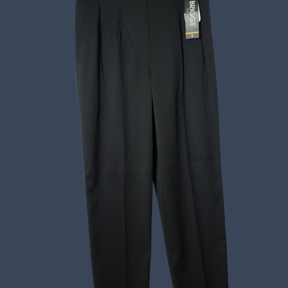 Briggs NY Womens Pleated Straight Dress Pants Black Size 8 - Picture 11 of 16